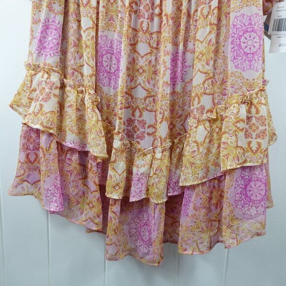 Taylor Womens Printed Ruffle Hem Peasant Dress Plus Size 20W - Picture 8 of 12